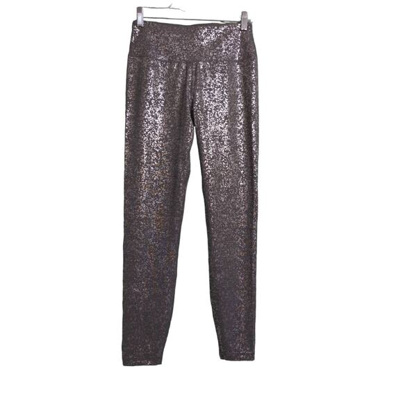 Sweaty Betty Womens Power Leggings Black Silver Metallic High Rise Full Length S - Picture 1 of 8